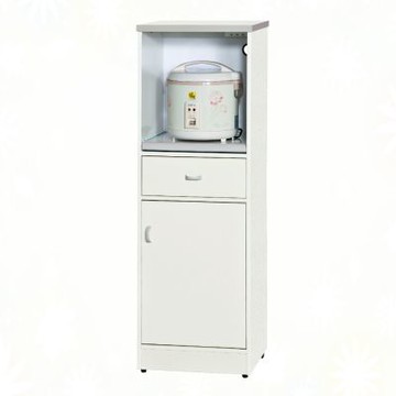 文創集-南亞塑鋼     曼尼 南亞塑鋼1.5尺單開門單抽拉盤中高電器櫃/餐櫃/收納櫃-44x40.8x130.7cm免組