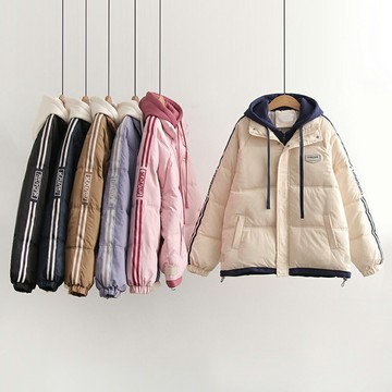 ＊ORead＊假兩件連帽棉服外套(5色S~2XL)