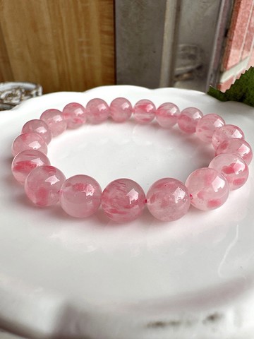 心忱-10.5-10.9mm櫻花雨薔薇輝石手串