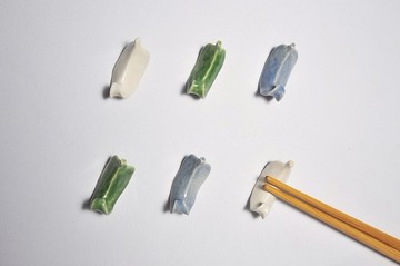 絕版陶瓷手作擺件 筷架茶枕茶置茶針架擱置架筆擱 葉系列