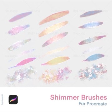 Procreate筆刷人魚姬閃粉材質塑造繪閃閃肌理質感筆刷繪畫筆刷