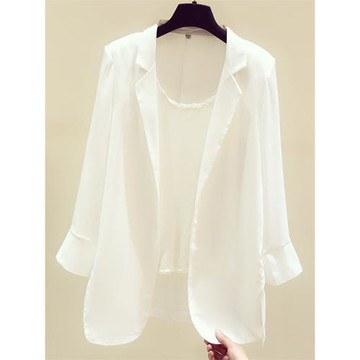 雪紡小西裝外套女設計感小眾防曬衣2025夏季新款薄款休閑西服上衣