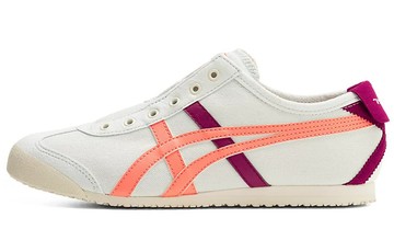 WMNS ONITSUKA TIGER MEXICO 66 SLIP-ON  WHITE BURGUNDY ORANGE