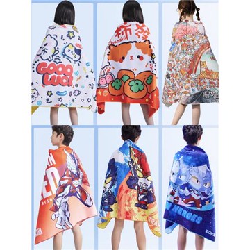 ZOKE洲克 卡通吸水巾 沙灘度假溫泉游泳毛巾 青少年便攜浴巾 男女