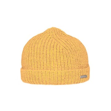 毛線帽【ISW】悉心界馬海毛針織瓜皮帽-黃色 (四色可選)