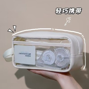 🎀免運臺灣有貨🎀ins高顔值透明筆袋可diy學生耐臟大容量文具盒考試用鉛筆盒多功能