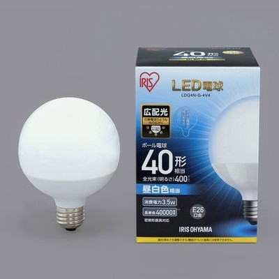 LED電球 E26 ボール球タイプ 昼白色 40形相当(400lm)/LDG4N-G-4V4 昼白色/E26 ボール球タイプ 40形相当