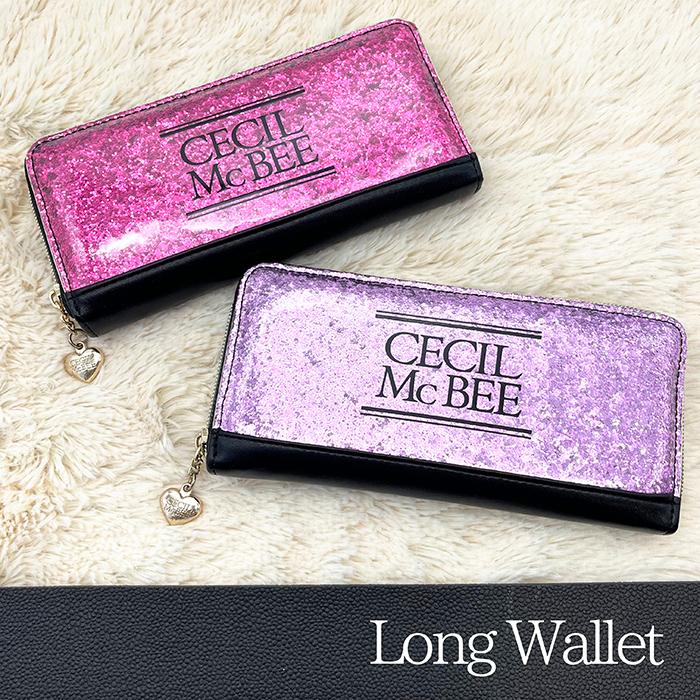 CECIL McBEE セシルマクビー ラメ 長財布 財布 ラウンドファスナー