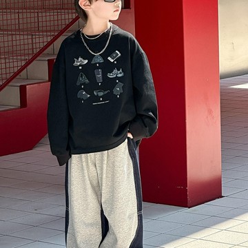 ATL 男童上衣 兒童上衣 男童衛衣 兒童秋冬裝 男童酷帥薄款長袖衛衣 韓版兒童2025春秋裝 百搭潮牌印花寶寶上衣潮