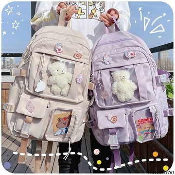 💖 新款 雙肩包 ins風大容量高中學生書包女韓版原宿ulzzang卡通雙肩包初中生背包
