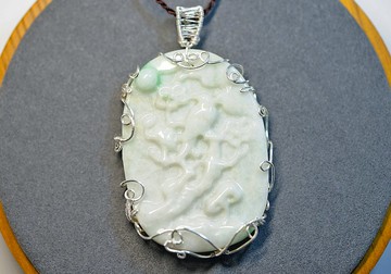 純手工銀繞線翡翠玉項鍊