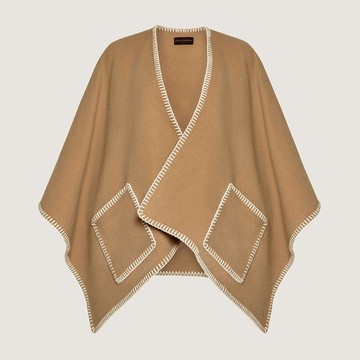 Strathberry - Iona Woven Pure Wool Cape - Beige