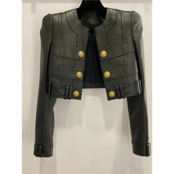 黑色皮衣外套女春季新款高端氣質名媛時尚小眾短款圓領皮夾克上衣