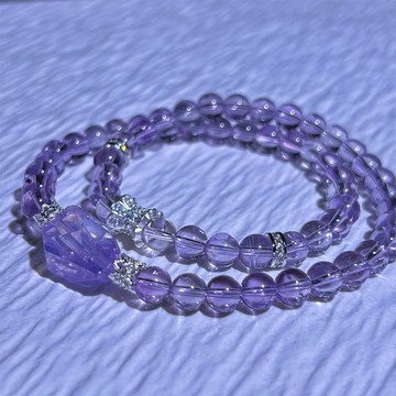 紫水晶手鍊 水晶手鍊 [仙女下凡]新中式清冷感滿滿仿紫水晶雙圈手串時尚氣質百搭閨蜜款
