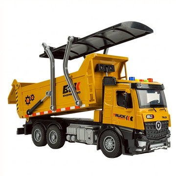 BAOLE STAR TOYS 寶樂星 1 : 18 聲光摩輪加蓋式砂石車/大卡車 5885  1個  31.5 x 9.5 x 13.5cm  砂石車 黃色