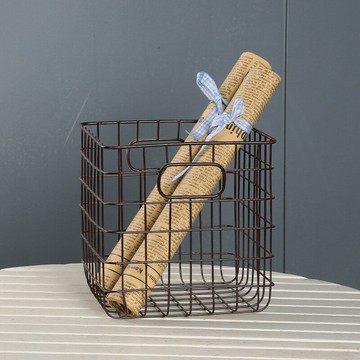 Kens鐵藝編織收納筐廚房蔬菜收納籃零食筐化妝品遙控器收納北歐風