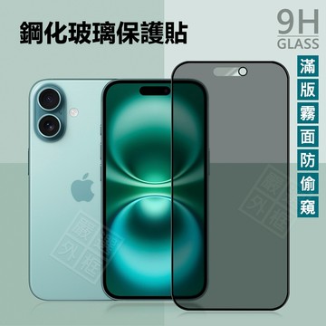 防窺霧面滿版玻璃貼 IPhone 17 16 Pro MaX 15 14 Plus 13 i17 i16 i15 保護貼