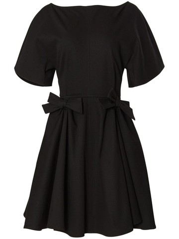 Carolina Herrera - bow-detail V-back dress - women - Polyester - 8 - Black