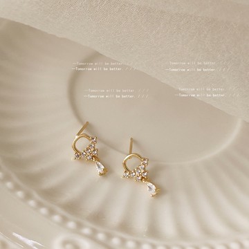 ▪NANA▪L43 日韓流行時尚 S925 銀針 氣質 迷你 小巧 煙花 水鑽 甜美耳飾 耳環 耳針