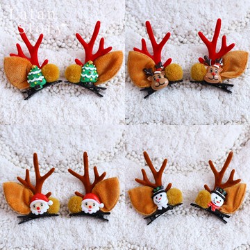 圣誕節圣誕樹頭飾裝飾可愛鹿角發夾女孩網紅創意發卡裝飾禮物飾品