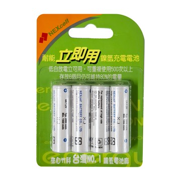 NEXcell 耐能 AA 鎳氫充電電池 環保充電 低自放電 可重複使用  4顆  1組