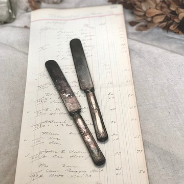 Vintage 美國早期鍍銀大奶油刀 單支