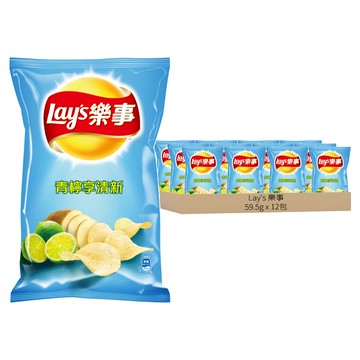 Lay's 樂事 洋芋片 青檸享清新口味  59.5g  12包
