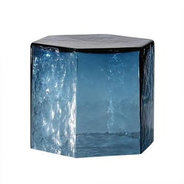 六邊形玻璃茶幾何形狀客廳藝術擺件創意沙發邊角幾Glass table