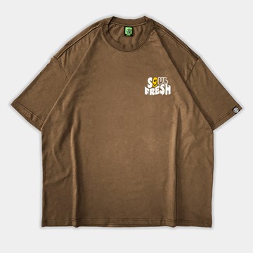 鮮活靈魂寬版短T-可可棕/灰藍/霧灰藍/軍綠/黑色