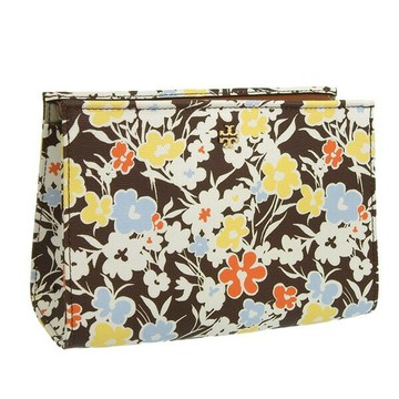 TORY BURCH - 印花皮革拉鍊化妝包 (花朵)