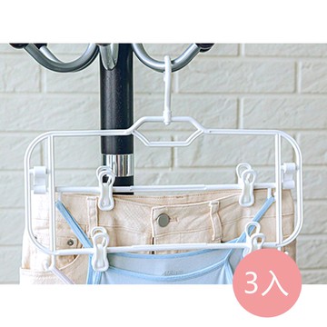 日本 小久保KOKUBO - 日本製多功能裙褲夾/衣架(附掛夾)-3入-2色可選-白