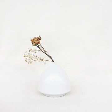 簡約北歐風花器－Half Cylinder白色