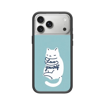 iPhone 17 Pro Max Mod NX -邊框背蓋組合 (相機按鈕) 黑 - ilovedoodle (Lim Heng Swee) - Mindful Cat - Love Yourself