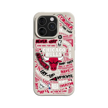 iPhone 16 Pro SolidX 貝殼灰 - NBA - 塗鴉系列-芝加哥公牛 Chicago Bulls - Graffiti