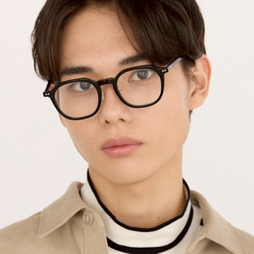 CARIN 橢方框光學眼鏡/黑#HEIZE C1