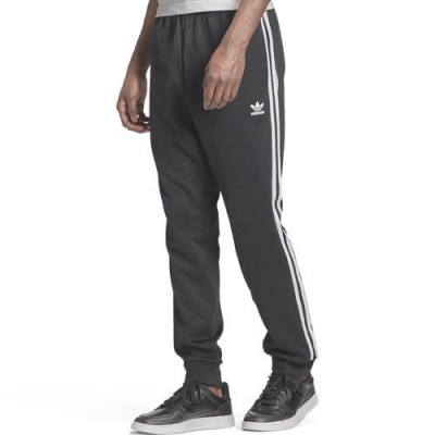 US/LT adidas メンズ ラインパンツ ジャージ ブラック 黒 丈長め