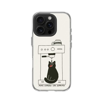 iPhone 16 Pro Clear 透明 - ilovedoodle (Lim Heng Swee) - Coffee Cat: 多點濃縮，少點憂鬱