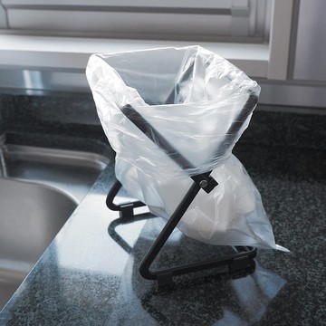 日本COLLEND 桌上型鋼製垃圾袋架/抹布掛架-2色可選