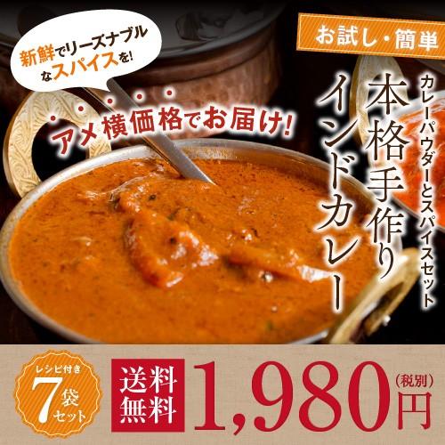 お試し 簡単 本格手作り インドカレー カレーパウダー スパイス原形 セット カレー粉 レシピ 送料無料 お家カレー スパイスカレー おうちカレー