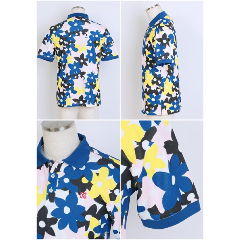 and per se 半袖ポロシャツ 花柄 ゴルフウェア Mサイズ 極美品 and per se 半袖ポロシャツ 花柄 ゴルフウェア Mサイズ 極美品