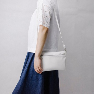 輕鬆隨身雙層側背包 兩用 White / 白色