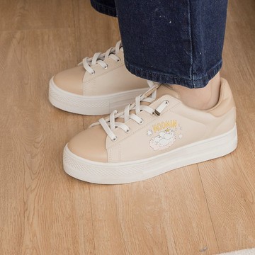 Paidal x Moomin姆明谷 姆明與歌妮雲朵免綁帶跳色厚底休閒鞋-奶