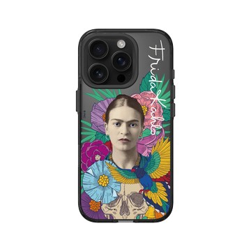 iPhone 16 Pro Clear (相機按鈕) 酷墨灰 - Frida Kahlo - 卡蘿與鸚鵡