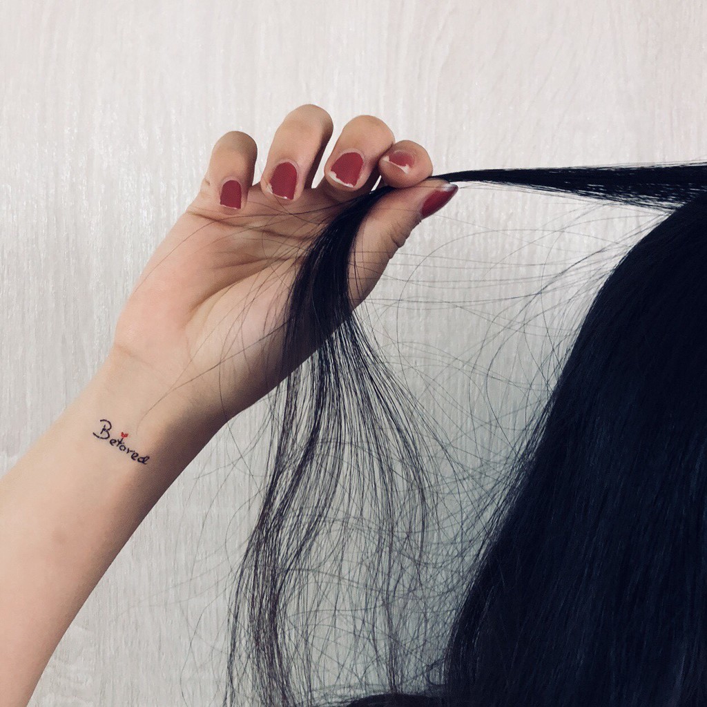 Fun 原宿風防水假刺青手腕好運氣beloved 簡約個性圖案創意紋身貼紙單張 舊 蝦皮購物 Line購物