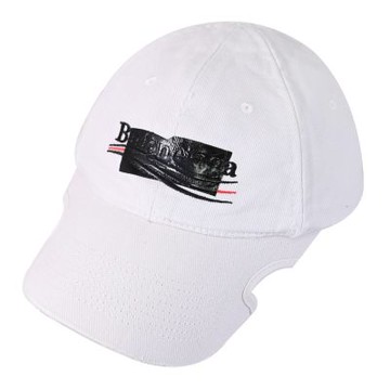 BALENCIAGA Gaffer Logo 刷舊風膠帶貼花棉質棒球帽(淺灰)