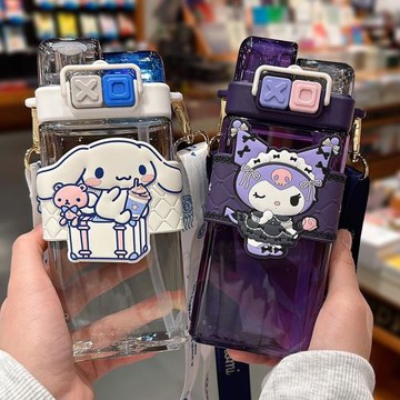 三麗鷗兒童水杯夏天新款2024杯子小學生上學專用女生吸管杯雙飲杯