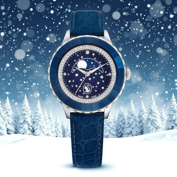 SWAROVSKI 施華洛世奇 Octea Moon 55週年紀念 繁星月相手錶 女錶-37mm 5677494