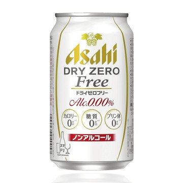 【Asahi 朝日啤酒】日本原裝進口 DRY ZERO Free 0%無酒精啤酒飲料 350ml (零熱量、無糖、無咖啡因) 濃氣泡碳酸飲料 零酒精風味汽水 父親節禮物 男友禮物 交換禮物 生日禮物