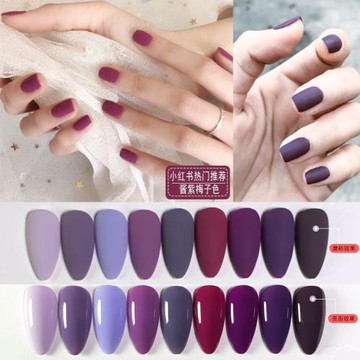 2025年新款美甲漿果醬紫梅子色網紅款顯白磨砂紫色甲油膠指甲油膠