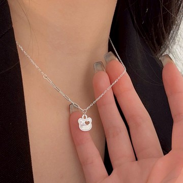 [Relise] （台灣現貨） A0263 通體純銀 S925純銀 碎冰小熊項鍊